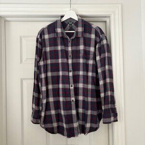 Roots plaid flannel button down
